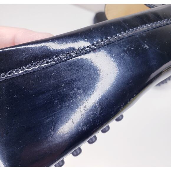 TOD'S Gommino Black Patent Leather Driving Shoes Penny Loafers Women's 36/US6 - Picture 15 of 16